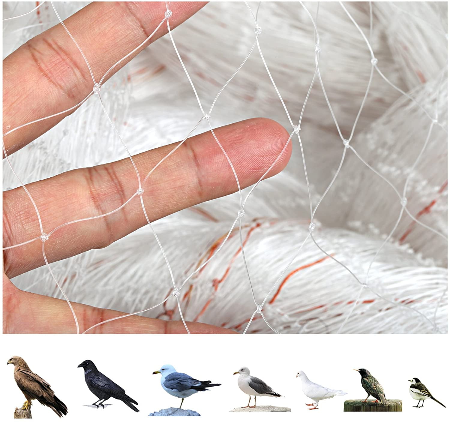 33 x13 Ft Bird Netting for Garden Tree and Plant Protection with 1 Inch Mesh Net Anti Chicken Deer White