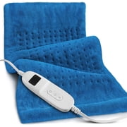 33x17 Heating Pad Portable Heating Pad for Shoulder Neck, 2 Hours Auto Shut-off & 10 Temperatures, Blue