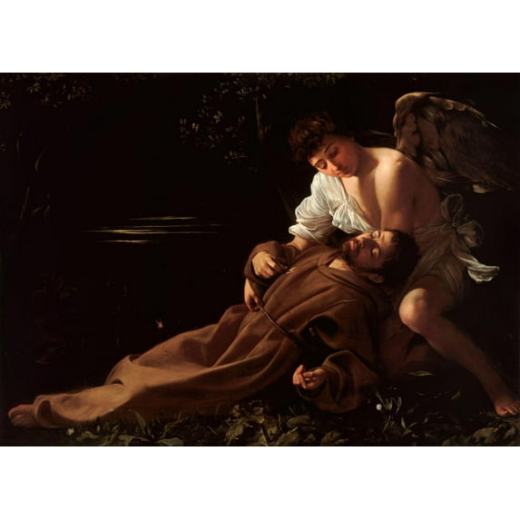 33"x24" Fine Art Quality Poster :: Caravaggio - Saint Francis of Assisi in Ecstasy