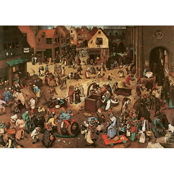 33"x24" Fine Art Quality Poster :: Pieter Bruegel the Elder The Fight Between Carnival and Lent, 1559