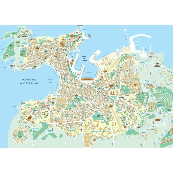 33"x24" Heavyweight Photo Paper Quality Poster: A Corua map - Full size