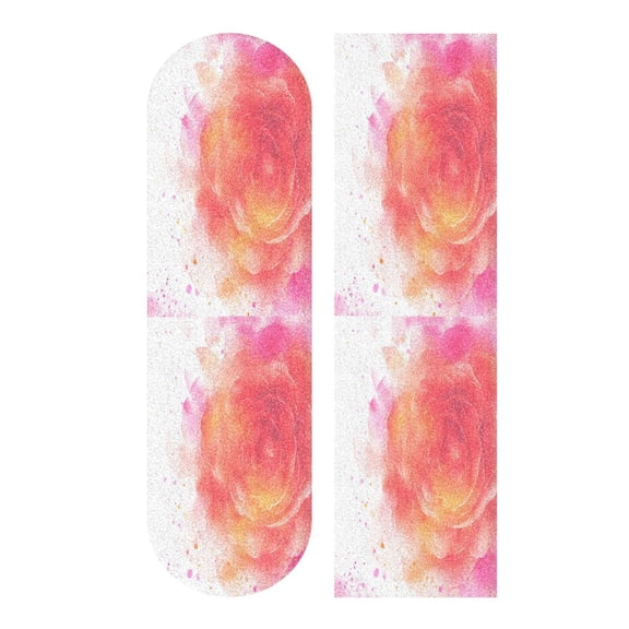 33"x9" Skateboard Grip Tape Protector Sheets Nonslip Protection Griptape Sheet for Outdoor Sports Abstract Rose Watercolor Pattern