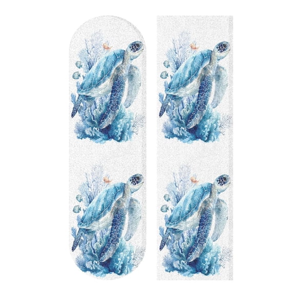 33"x9" Skateboard Grip Tape Protector Sheets Nonslip Protection Griptape Sheet for Outdoor Sports Blue Sea Turtle Pattern