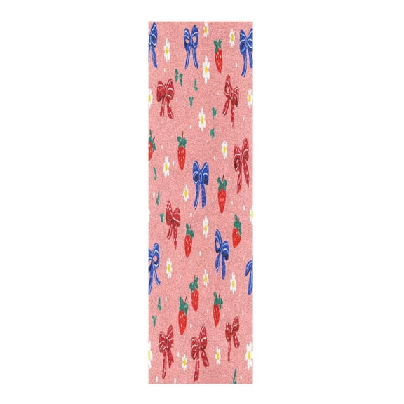 33"x9" Skateboard Grip Tape Protector Sheets Nonslip Protection Griptape Sheet for Outdoor Sports Bows and Strawberries Pattern