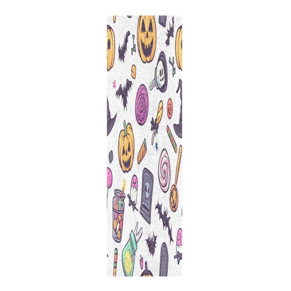 33"x9" Skateboard Grip Tape Protector Sheets Nonslip Protection Griptape Sheet for Outdoor Sports Cartonn Halloween-themed Icons