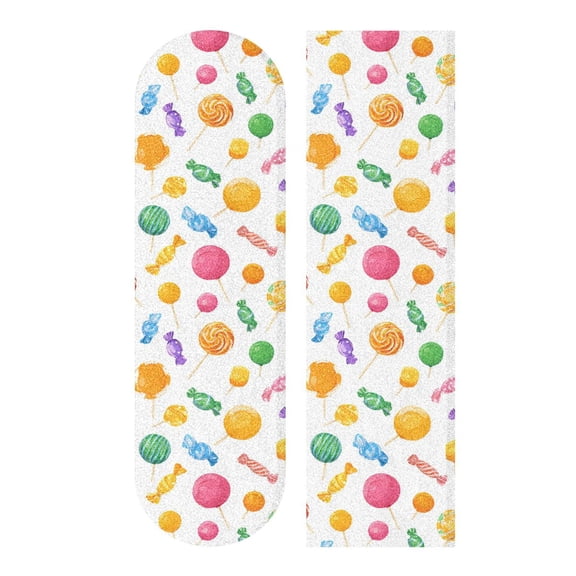 33"x9" Skateboard Grip Tape Protector Sheets Nonslip Protection Griptape Sheet for Outdoor Sports Cartoon Candy Pattern