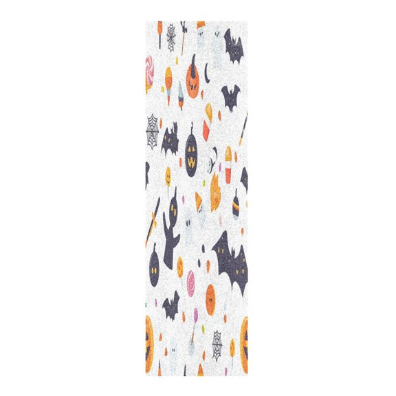 33"x9" Skateboard Grip Tape Protector Sheets Nonslip Protection Griptape Sheet for Outdoor Sports Cartoon Halloween Icons Pattern