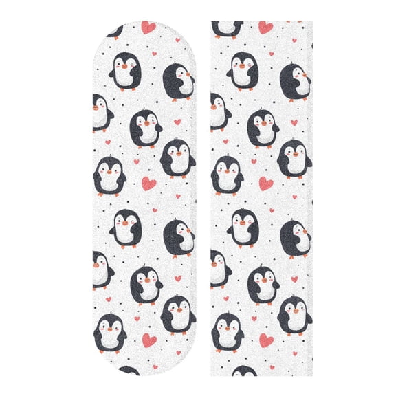 33"x9" Skateboard Grip Tape Protector Sheets Nonslip Protection Griptape Sheet for Outdoor Sports Cartoon Penguin Pattern