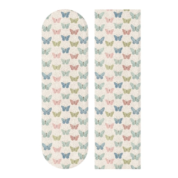 33"x9" Skateboard Grip Tape Protector Sheets Nonslip Protection Griptape Sheet for Outdoor Sports Cute Pastel Butterfly Pattern