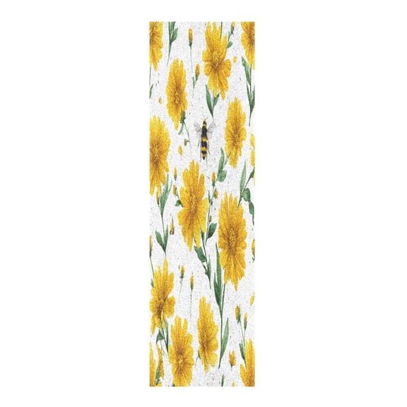 33"x9" Skateboard Grip Tape Protector Sheets Nonslip Protection Griptape Sheet for Outdoor Sports Daisies and Bees Pattern
