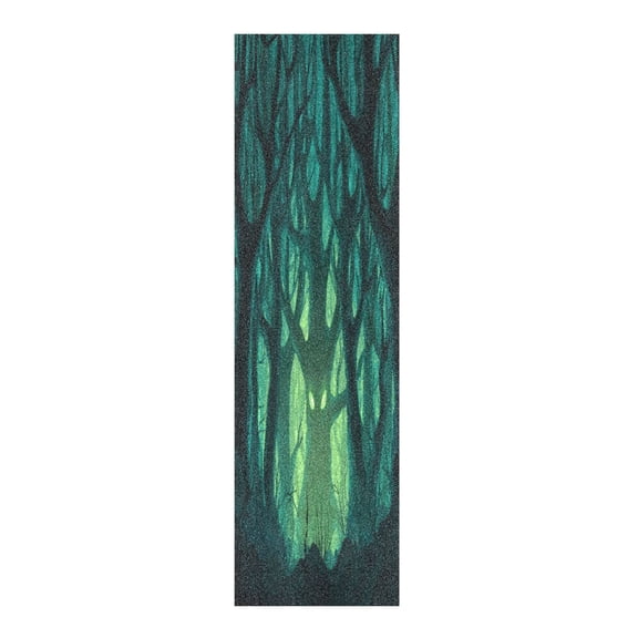 33"x9" Skateboard Grip Tape Protector Sheets Nonslip Protection Griptape Sheet for Outdoor Sports Dark Forest with Green Eyes