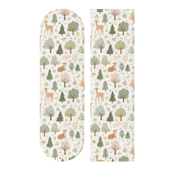 33"x9" Skateboard Grip Tape Protector Sheets Nonslip Protection Griptape Sheet for Outdoor Sports Forest Animals and Trees