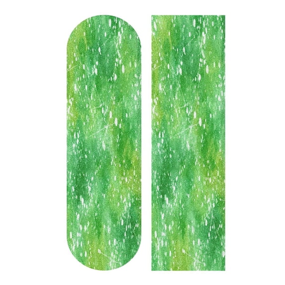 33"x9" Skateboard Grip Tape Protector Sheets Nonslip Protection Griptape Sheet for Outdoor Sports Green Ink Splatter Pattern