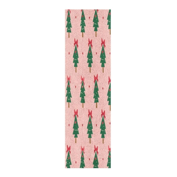 33"x9" Skateboard Grip Tape Protector Sheets Nonslip Protection Griptape Sheet for Outdoor Sports Green Trees and Red Bows