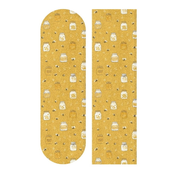 33"x9" Skateboard Grip Tape Protector Sheets Nonslip Protection Griptape Sheet for Outdoor Sports Honey Jars and Bees Pattern