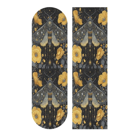 33"x9" Skateboard Grip Tape Protector Sheets Nonslip Protection Griptape Sheet for Outdoor Sports Mystical Moth Pattern