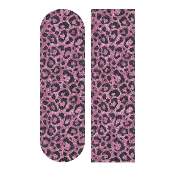 33"x9" Skateboard Grip Tape Protector Sheets Nonslip Protection Griptape Sheet for Outdoor Sports Pink Glitter Cheetah Print