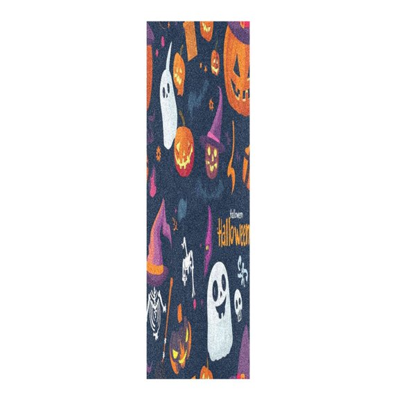 33"x9" Skateboard Grip Tape Protector Sheets Nonslip Protection Griptape Sheet for Outdoor Sports Purple Cute Halloween Icon