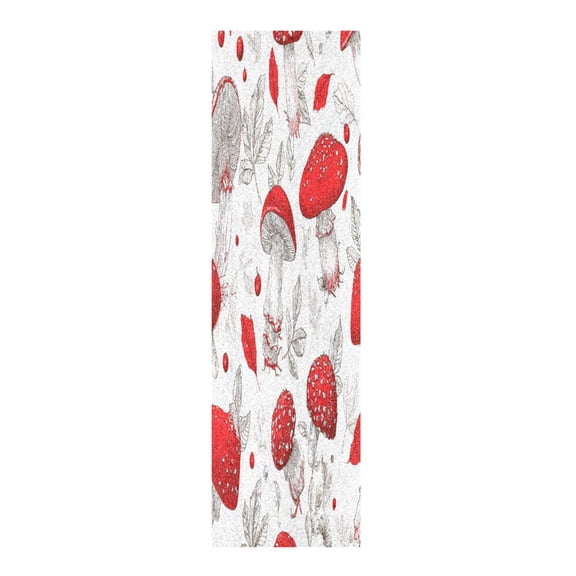 33"x9" Skateboard Grip Tape Protector Sheets Nonslip Protection Griptape Sheet for Outdoor Sports Red Mushrooms Pattern