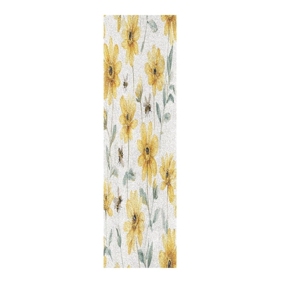 33"x9" Skateboard Grip Tape Protector Sheets Nonslip Protection Griptape Sheet for Outdoor Sports Yellow Daisies and Bees
