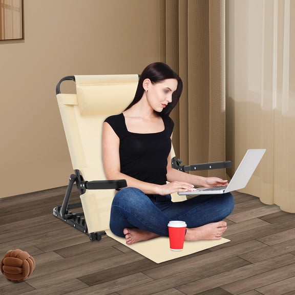 330.69lbs Lifting Bed Backrest Portable Backrest Support Adjustable w/ Armrest For Bedrooms, Living Rooms, Camping, Dormitories