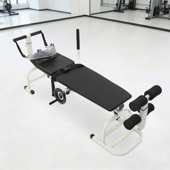 330.69lbs Multifunctional Neck Stretcher, Back Stretch Bench, Cervical Lumbar Traction Bed, Floor Standing
