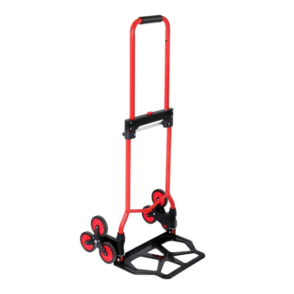 330 LB Capacity Heavy Duty Stair Climbing Hand Truck & 4" TPR Wheels Red