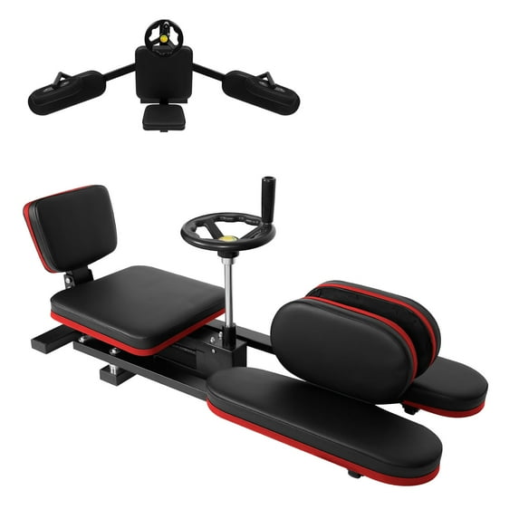 330 LBS Capacity Leg Stretcher with 6" PU Cushion, 0~240° Range Leg Stretching Split Machine with 360° Casters & 62.2" Size, Black & Red Flexibility Stretching Machine with Steel Frame, for Home Gym
