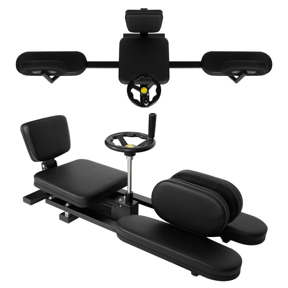 330 LBS Capacity Leg Stretcher with Steel Frame & 62.2" Length, 0~240° Range Leg Stretching Split Machine with 360° Casters, Black Flexibility Stretching Machine with 6" PU Cushion, for Dance Room