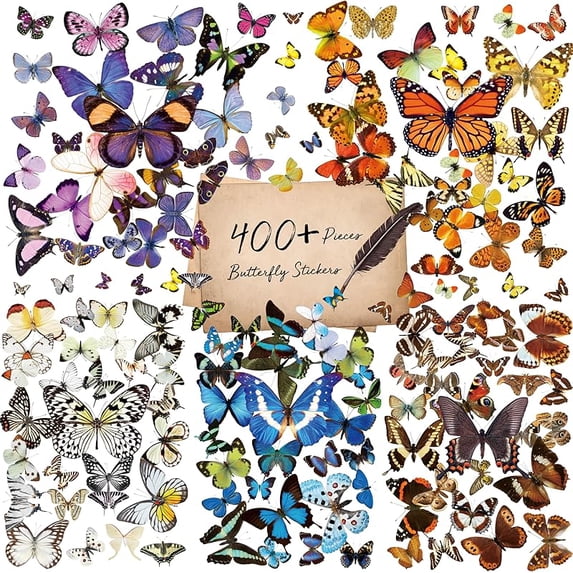 330+ PCS Natural Flower Stickers, Self-Adhesive PVC Nature Floral Stickers for Scrapbook, Laptop, Journal, DIY Project, Spring Themed Party Decors