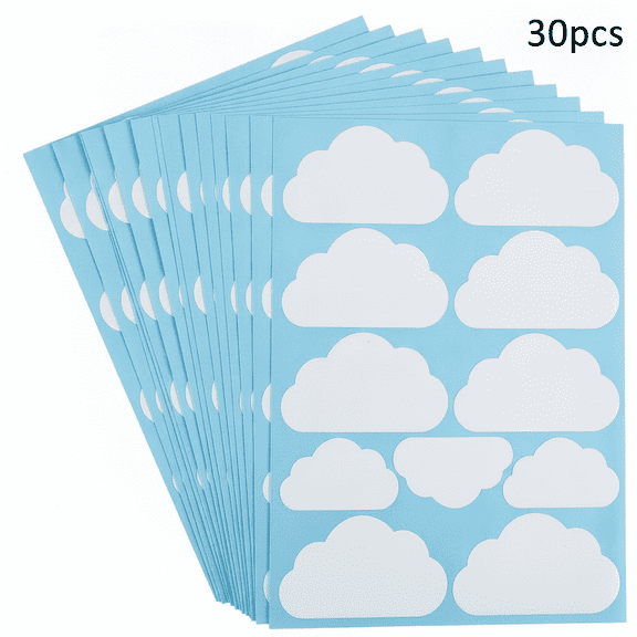 330 Pcs White Cloud Wall Decals, Removable Peel and Stick Cloud Wall Stickers, DIY Cute Cloud Wall Art Decoration