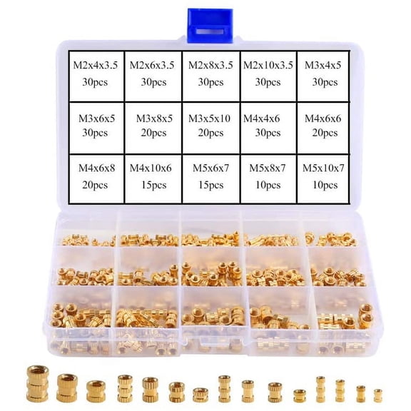 330 Pieces Of Knurled Nuts M2 M3 M4 M5 Thread Insert Nut Internal Thread Circular Nut Knurled Brass Cylinder Insert Nut Embedded Injection Molding 3D Printing Or Automotive