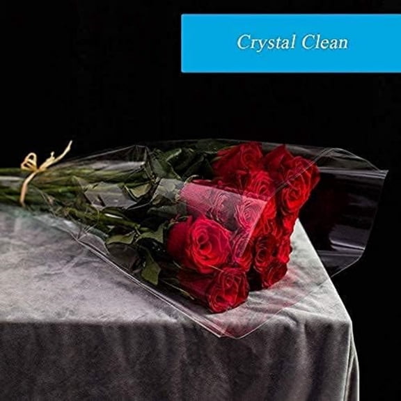 330 ft Cellophane Wrap Roll (31.5 in x 330 ft) - 3 Thicken, Clear Bags, Wrapping Paper for Flower Gift Baskets (31.5" fold into 16")