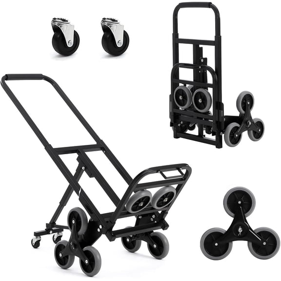 330 lb Stair Climbing Hand Truck 10-Wheel Folding Dolly with Telescoping Handle