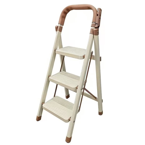 330 lbs Heavy Duty Folding Step Ladder, 3 Step Stool with Wide Anti ...