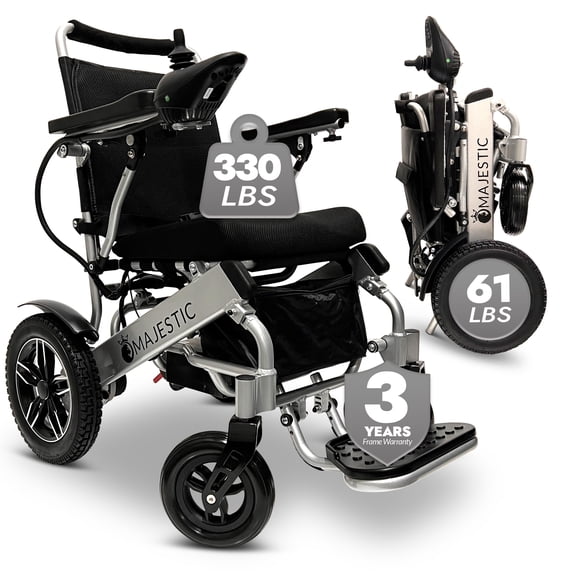 330 lbs Weight Capacity, 19 Miles Battery Range, Electric Wheelchairs for Adults, US Based Premium Customer Support, Remote Controlled Lightweight Wheel Chair for Seniors, IQ-8000 by Majestic