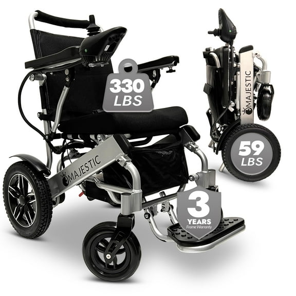 330 lbs Weight Capacity, Long Battery Range, Electric Wheelchairs for Adults, US Based Premium Customer Support, Remote Controlled Lightweight Wheel Chair for Seniors, IQ-8000 by Majestic