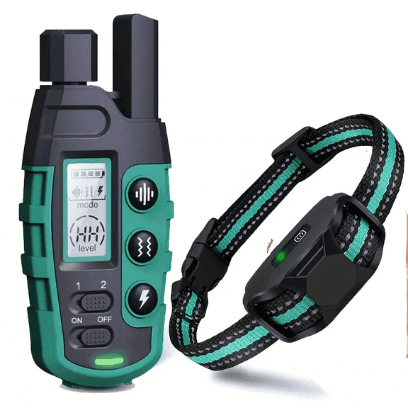 Dog training collar with remote control, electric collar, electric shock, vibration, and sound functions, rechargeable, 3300 foot range, waterproof, suitable for small to large dogs (5-150 pounds)