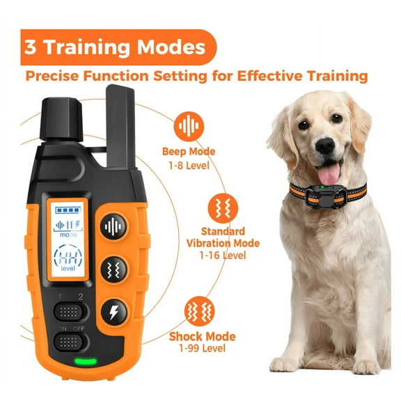 3300Ft Electric Dog Training Collar Remote Control Waterproof Pet BehaviorFor 5-120lbs Dog With Shock Vibration