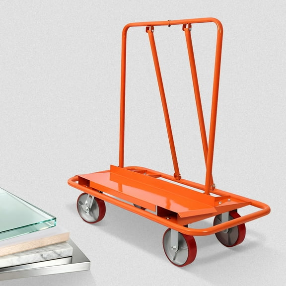 3300LBS Capacity Drywall Sheet Cart, 72LBS Heavy Duty Steel Panel Cart - 48" x 23.25" Deck, Drywall Dolly with 8" Swivel Wheels & Brakes for Handling Wall Panel, Sheetrock, Plywood, Lumber, Mattress
