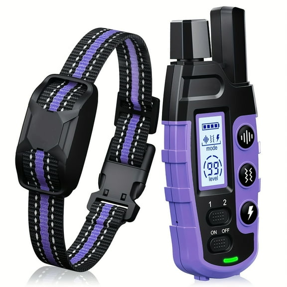 3300ft Dog Training Collars with Remote, Adjustable Nylon Strap, Electric Shock, Vibration & Sound Modes, Rechargeable, 360ft Range for Small to Large Dogs (5-150lbs)