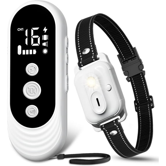 3300ft Dog Training Shock Collar with Remote, IPX7 Waterproof, Rechargeable, Beep, Vibration, Safety Shock, Light Mode for Small, Medium, Large Dogs (8-120 lbs)