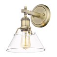 thumbnail image 1 of 3306-BA1 AB-CLR Golden Lighting Orwell - 1 Light Bath Vanity-9.88 Inches Tall and 7.5 Inches Wide-Aged Brass Finish-Clear Shade Color, 1 of 3