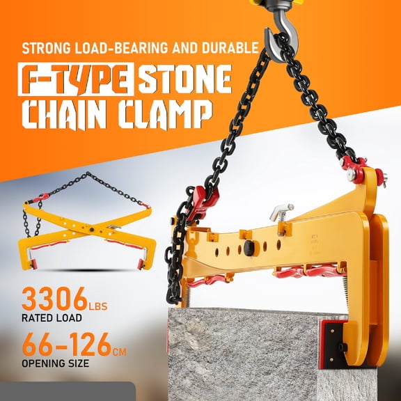 3306lbs Heavy-Duty Stone Lifting Clamp, 2649.6 in Adjustable Opening, Industrial Granite Slab Lifting Clamp for Large Stone Blocks, Concrete Slabs, Curb Stones