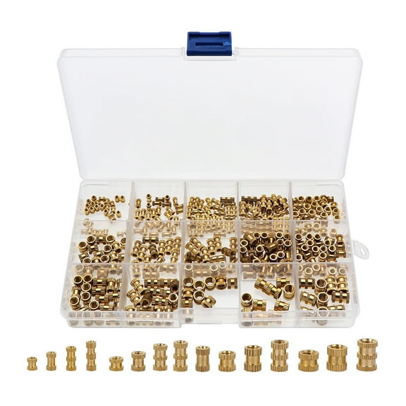 330Pcs M2 M3 M4 M5 Brass Insert Nut Female Thread Knurled Nuts Injection Moulding Knurled Threaded Insert Round Nuts