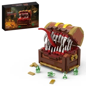 330Pcs Mimic Treasure Chest Monster Building Block Kit,Pirate Treasure Box Games Series Loot Assemble Construction Brick Set