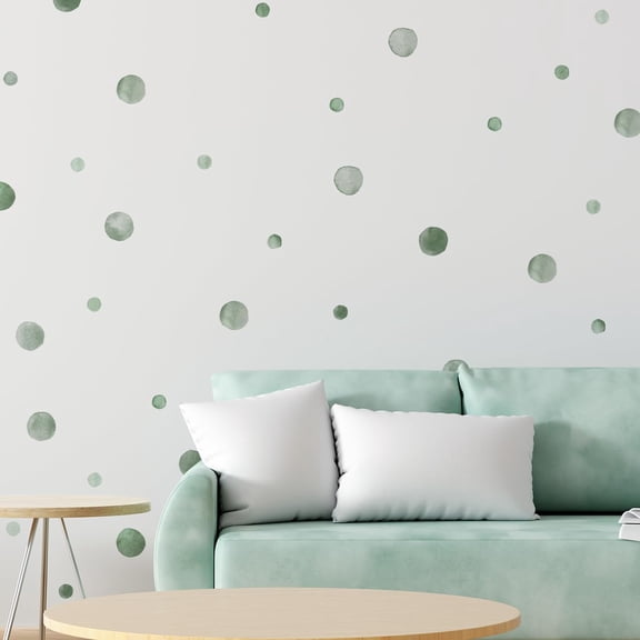 330Pcs Watercolour Dots Wall Stickers, Dots Wall DecalKids Room Wall StickersBoho Rainbow Dots Wall StickersColorful Circles Wall Decals. (Green Watercolour Polka Dot Wall Stickers)