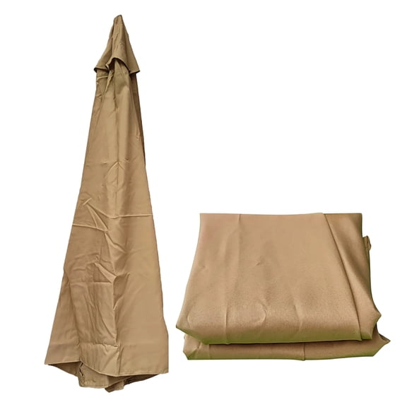 330cm Waterproof Patio Umbrella Replacement Canopy High Density,Sun Protection Market Table Umbrella Top,Khaki