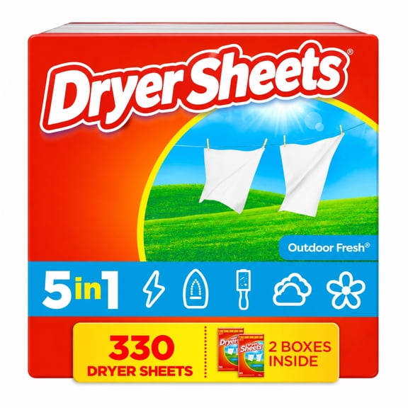 330ct Outdoor Fresh Fabric Softener Dryer Sheets, Laundry Dryer Sheets for Fresh Scent, Softness & Static Reduction