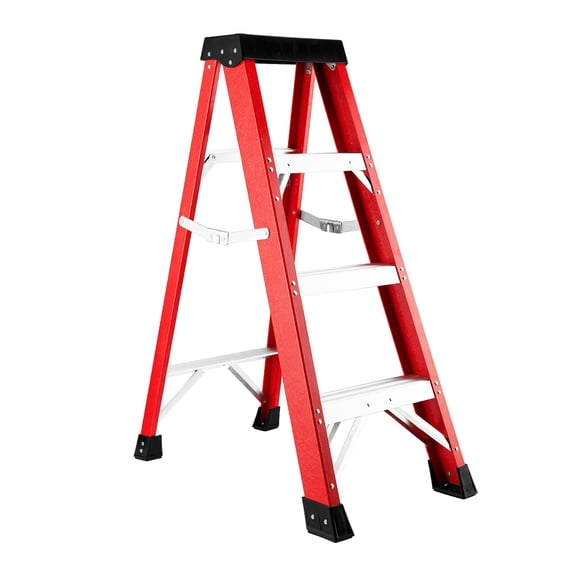 330lb Capacity Fiberglass Stepladder for Electrical Engineering, Non-Conductive Insulated Ladder with Anti-Slip Rubber Feet